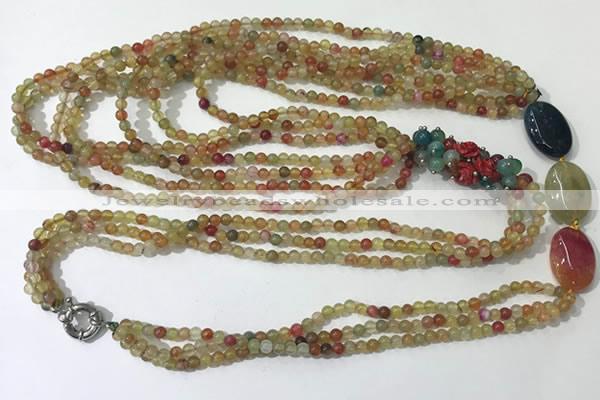 CGN851 30 inches trendy agate long beaded necklaces