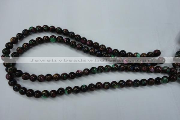 CGO02 15.5 inches 6mm round gold multi-color stone beads