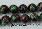 CGO04 15.5 inches 10mm round gold multi-color stone beads