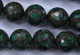 CGO118 15.5 inches 20mm faceted round gold green color stone beads