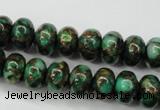 CGO121 15.5 inches 5*8mm rondelle gold green color stone beads