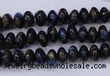 CGO181 15.5 inches 5*8mm rondelle gold blue color stone beads