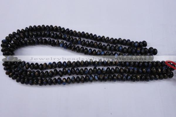 CGO181 15.5 inches 5*8mm rondelle gold blue color stone beads