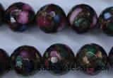 CGO19 15.5 inches 20mm faceted round gold multi-color stone beads