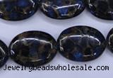 CGO209 15.5 inches 15*20mm oval gold blue color stone beads