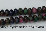 CGO21 15.5 inches 5*8mm rondelle gold multi-color stone beads