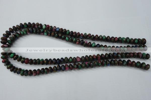 CGO21 15.5 inches 5*8mm rondelle gold multi-color stone beads