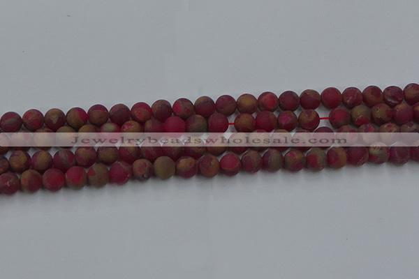 CGO251 15.5 inches 6mm round matte gold multi-color stone beads