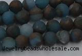 CGO256 15.5 inches 6mm round matte gold multi-color stone beads