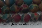 CGO267 15.5 inches 8mm round matte gold multi-color stone beads