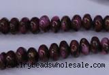 CGO71 15.5 inches 5*8mm rondelle gold red color stone beads