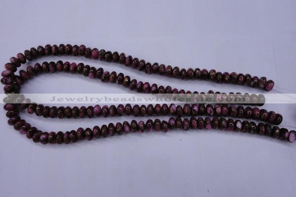 CGO71 15.5 inches 5*8mm rondelle gold red color stone beads