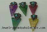 CGP108 30*55mm arrowhead agate gemstone pendants wholesale