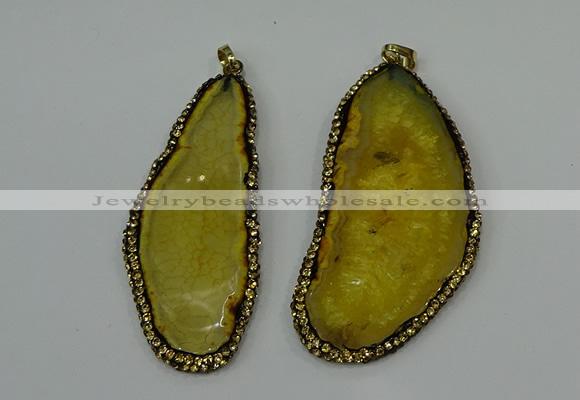 CGP141 30*55mm - 40*65mm freeform agate pendants wholesale