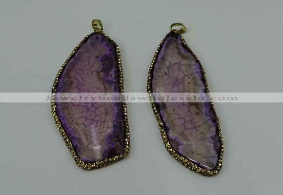 CGP142 30*55mm - 40*65mm freeform agate pendants wholesale