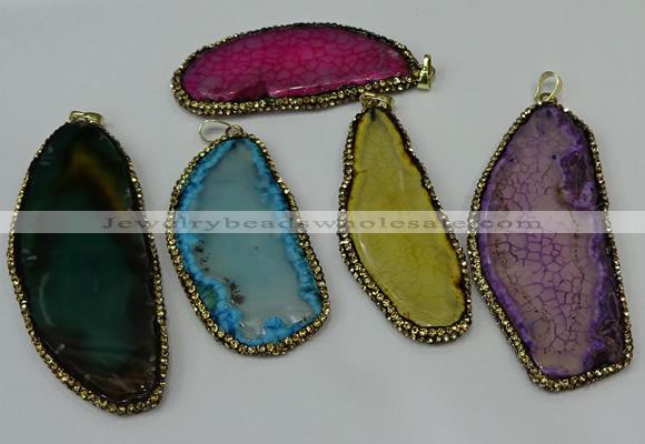 CGP148 30*55mm - 40*65mm freeform agate pendants wholesale