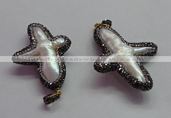 CGP1503 35*45mm - 40*55mm cross pearl pendants wholesale