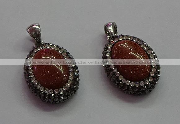 CGP1509 18*25mm oval goldstone pendants wholesale