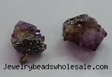 CGP1529 30*40mm - 40*45mm faceted nuggets druzy amethyst pendants