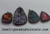 CGP1543 35*40mm - 45*70mm freeform druzy agate pendants