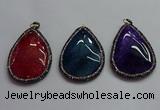 CGP1547 40*60mm flat teardrop agate pendants wholesale