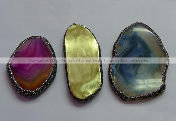 CGP1553 50*75mm - 58*100mm freeform agate pendants wholesale