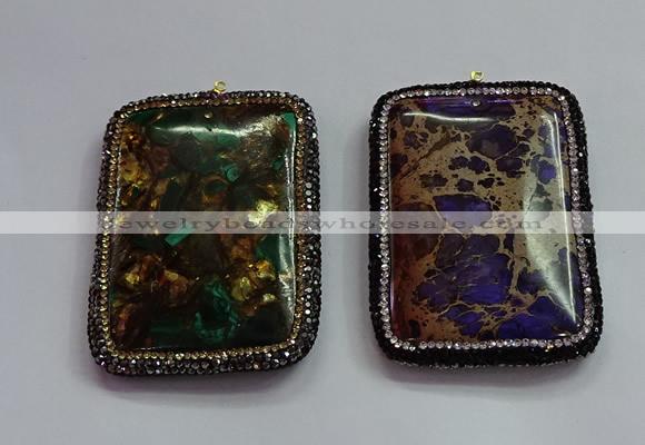 CGP1565 45*65mm rectangle sea sediment jasper pendants