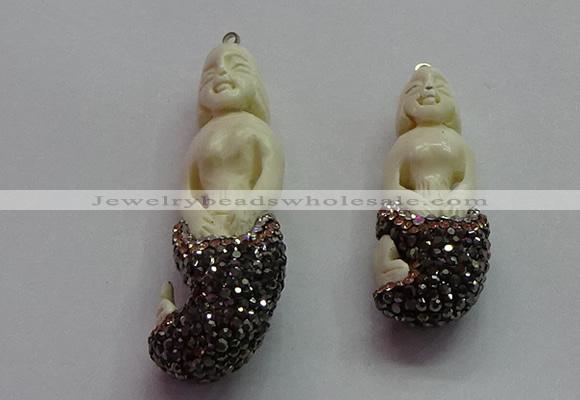 CGP1605 16*48mm - 20*60mm carved ox bone pendants wholesale