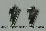 CGP163 22*45mm arrowhead hematite gemstone pendants wholesale