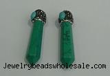 CGP173 10*55mm sticks turquoise gemstone pendants wholesale