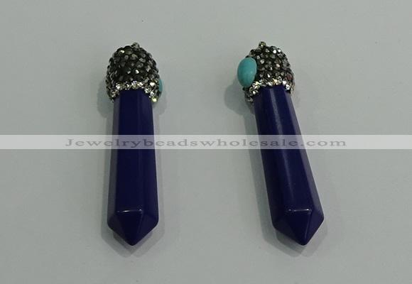 CGP174 10*55mm sticks turquoise gemstone pendants wholesale