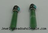 CGP188 10*55mm sticks green aventurine pendants wholesale