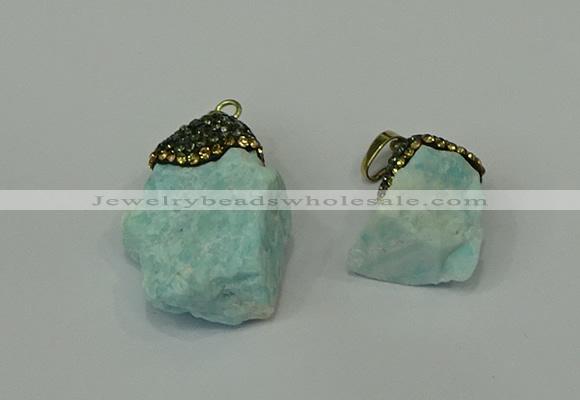 CGP202 15*25mm - 25*35mm nuggets amazonite gemstone pendants