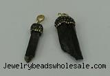 CGP205 6*30mm - 15*40mm sticks black tourmaline pendants