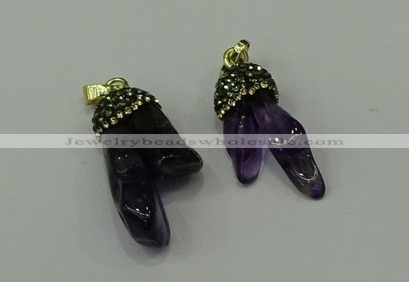 CGP207 12*30mm - 15*35mm freeform amethyst pendants wholesale