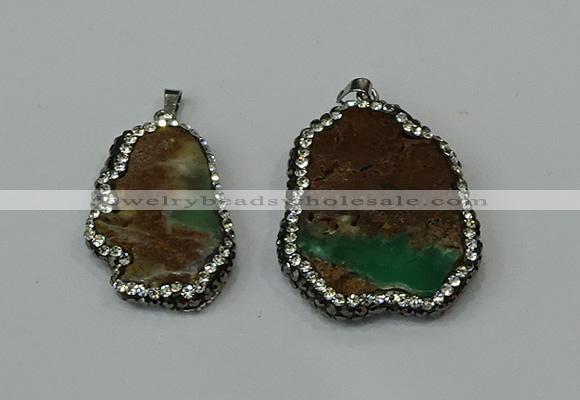 CGP221 20*35mm - 30*40mm freeform australia chrysoprase pendants