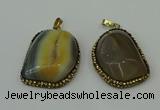 CGP223 30*40mm - 35*45mm freeform agate gemstone pendants