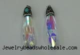 CGP240 17*70mm faceted teardrop crystal glass pendants wholesale