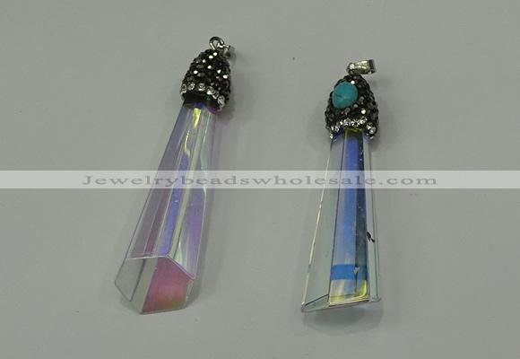 CGP250 15*65mm sticks crystal glass pendants wholesale