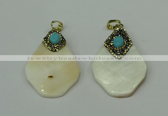 CGP286 30*45mm pearl shell pendants wholesale