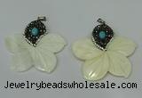 CGP294 55*58mm flower pearl shell pendants wholesale