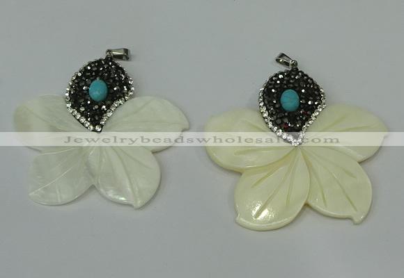 CGP294 55*58mm flower pearl shell pendants wholesale