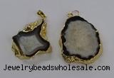 CGP3010 30*40mm - 35*45mm freeform druzy agate pendants