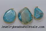 CGP3014 30*40mm - 45*55mm freeform agate gemstone pendants