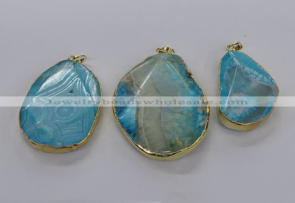 CGP3014 30*40mm - 45*55mm freeform agate gemstone pendants