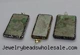 CGP3023 30*60mm - 40*60mm rectangle green apple jasper pendants