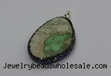 CGP3027 35*50mm - 40*65mm freeform green apple jasper pendants