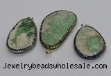 CGP3028 35*50mm - 40*65mm freeform green apple jasper pendants