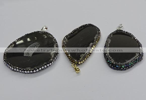 CGP3038 35*65mm - 45*60mm freeform agate gemstone pendants