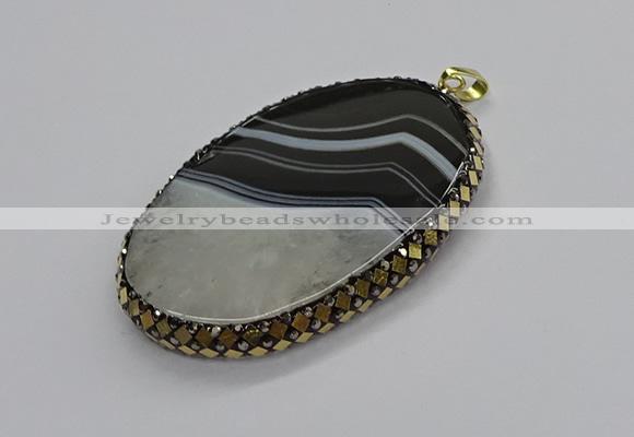 CGP3041 45*65mm - 45*70mm oval druzy agate pendants